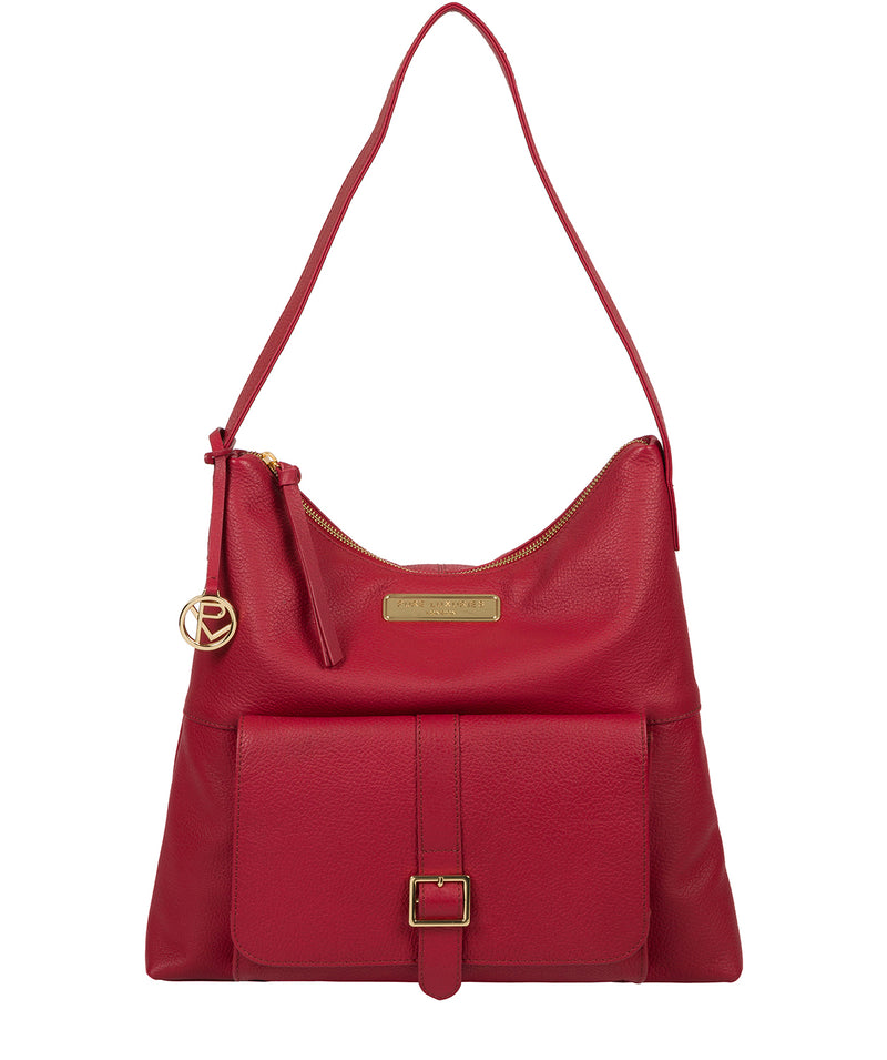 'Imogen' Berry Pink Leather Shoulder Bag image 1