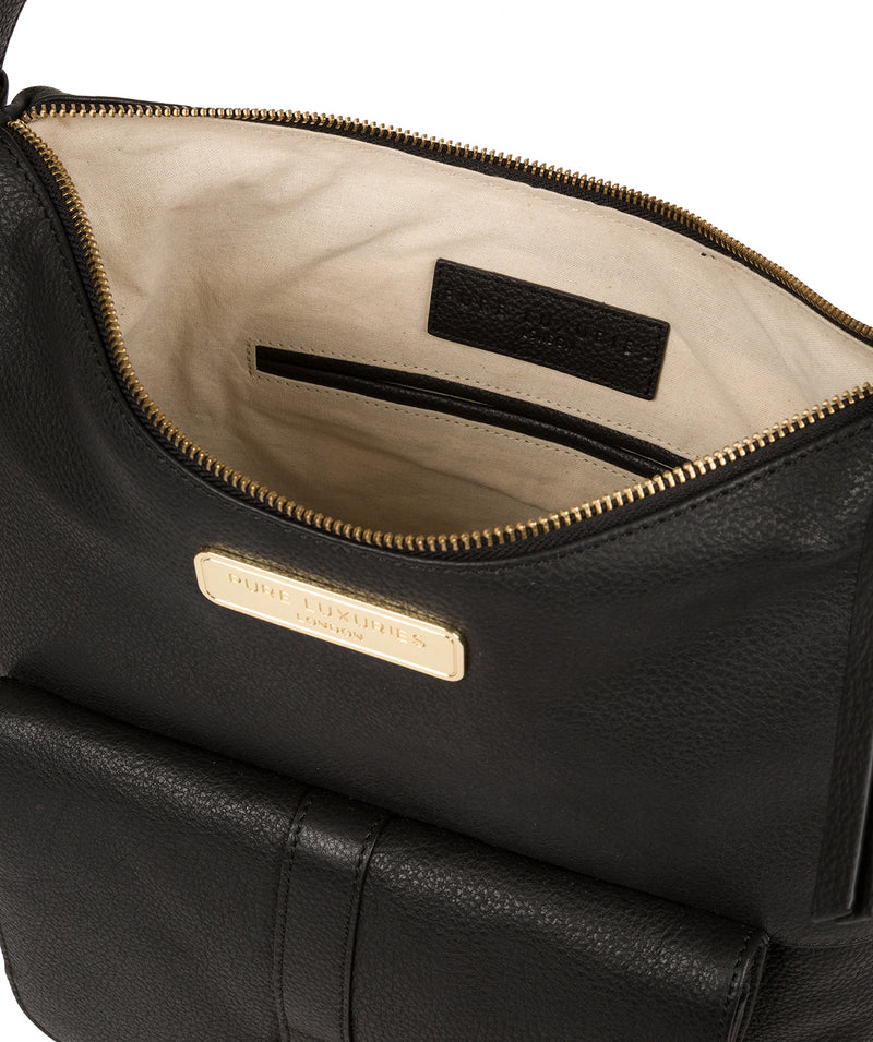 'Imogen' Black Leather Shoulder Bag image 4