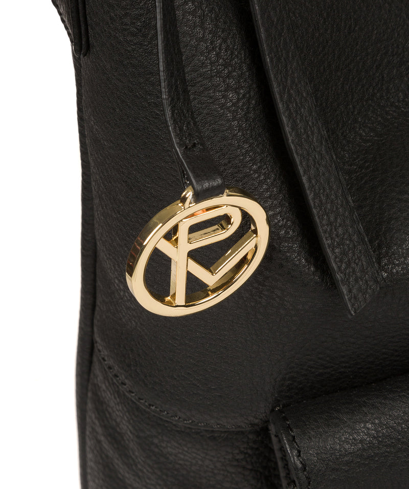 'Imogen' Black Leather Shoulder Bag image 6