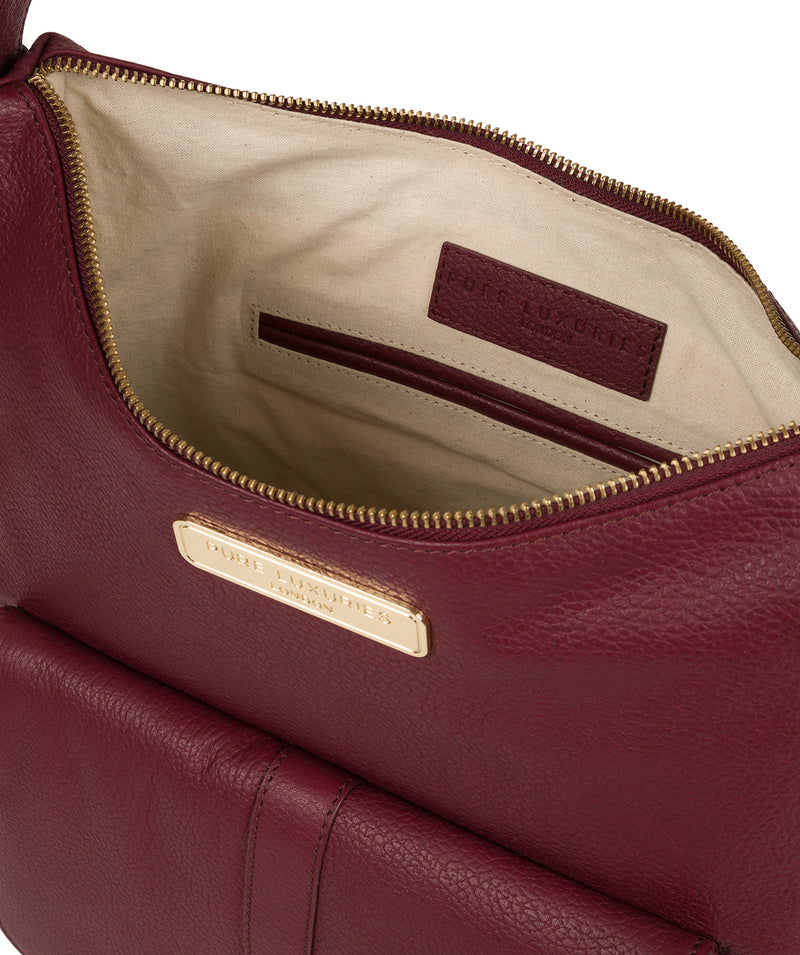 'Imogen' Pomegranate Leather Shoulder Bag image 4
