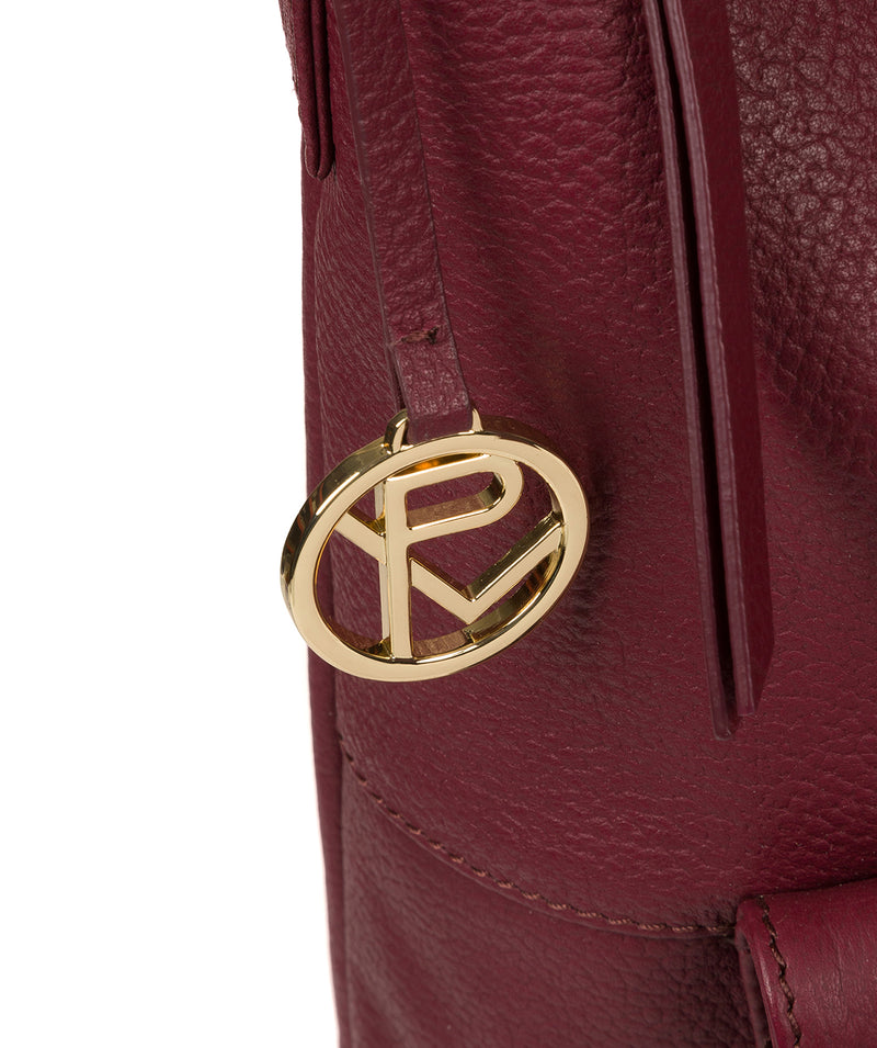 'Imogen' Pomegranate Leather Shoulder Bag image 6