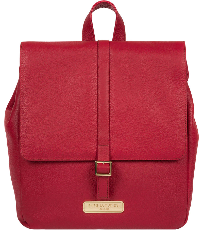 'Daisy' Berry Red Leather Backpack