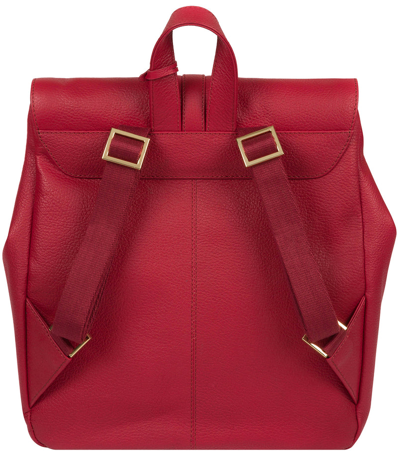 'Daisy' Berry Red Leather Backpack image 3