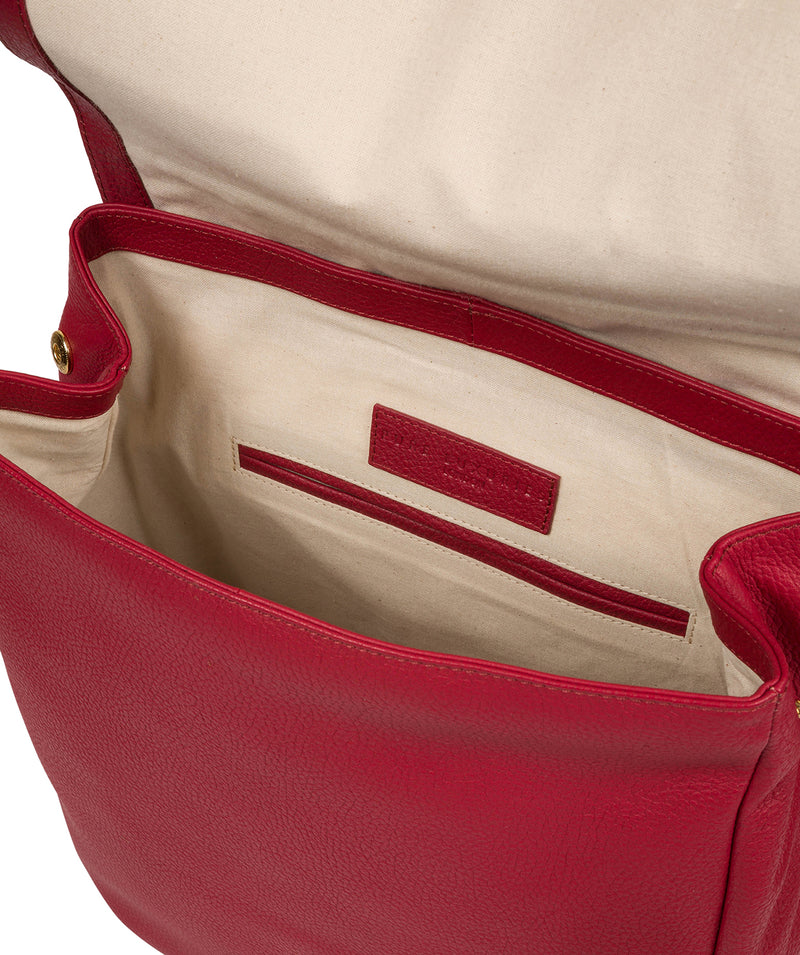 'Daisy' Berry Red Leather Backpack image 4