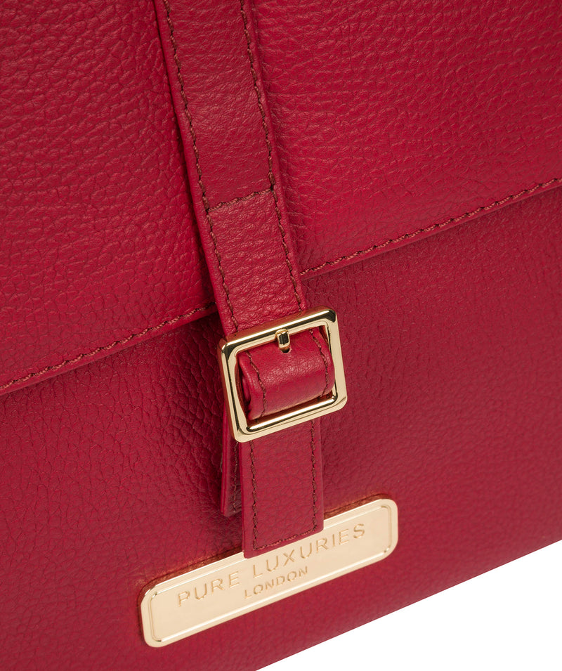 'Daisy' Berry Red Leather Backpack image 6