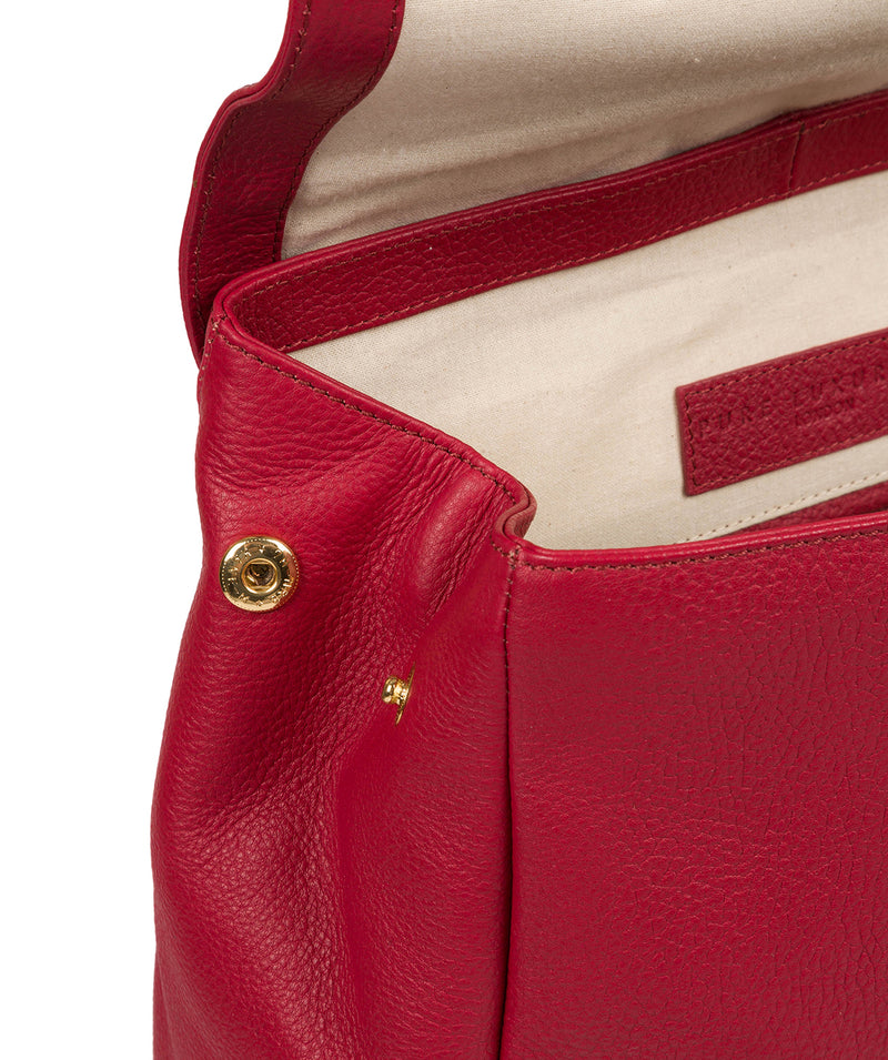 'Daisy' Berry Red Leather Backpack image 7