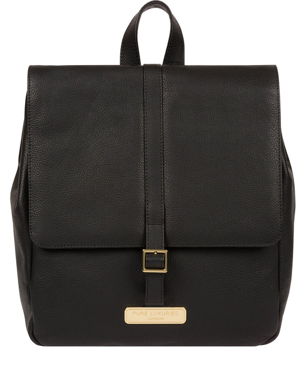'Daisy' Black Leather Backpack