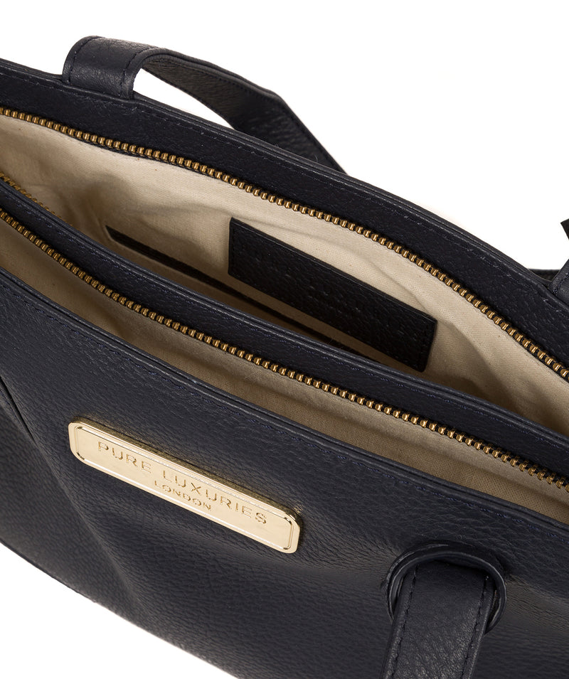 'Kate' Navy Leather Handbag image 4