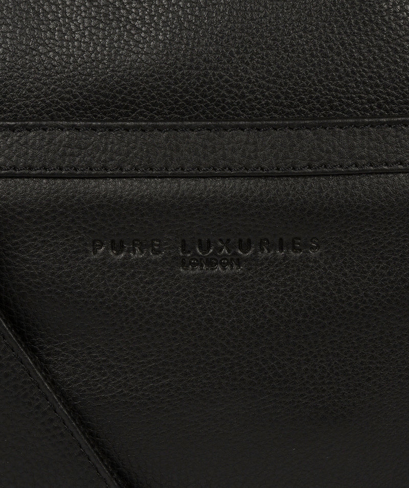 'Global' Black Leather Holdall Pure Luxuries London