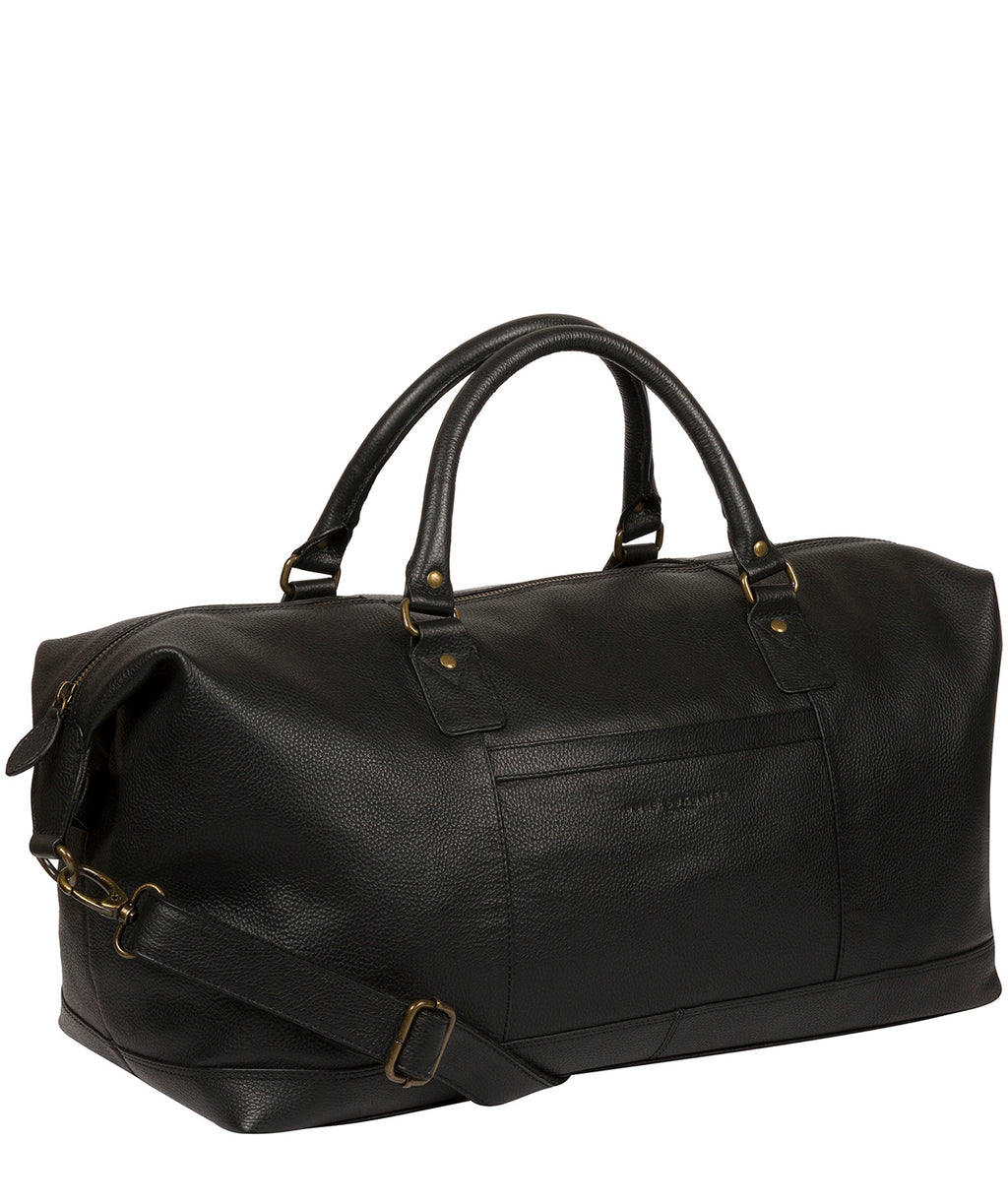 Black Leather Holdall 'Cargo' by Pure Luxuries – Pure Luxuries London