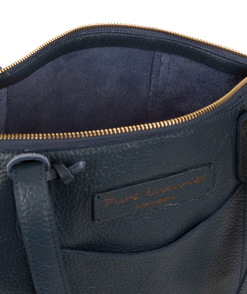 'Oval' Denim Leather Tote Bag