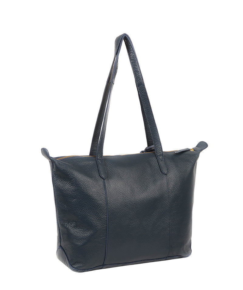 'Oval' Denim Leather Tote Bag