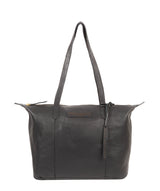 'Oval' Slate Leather Tote Bag