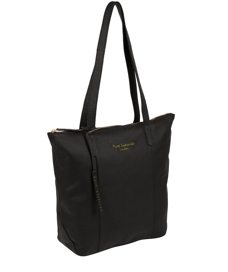 'Blendon' Jet Black Leather Tote Bag