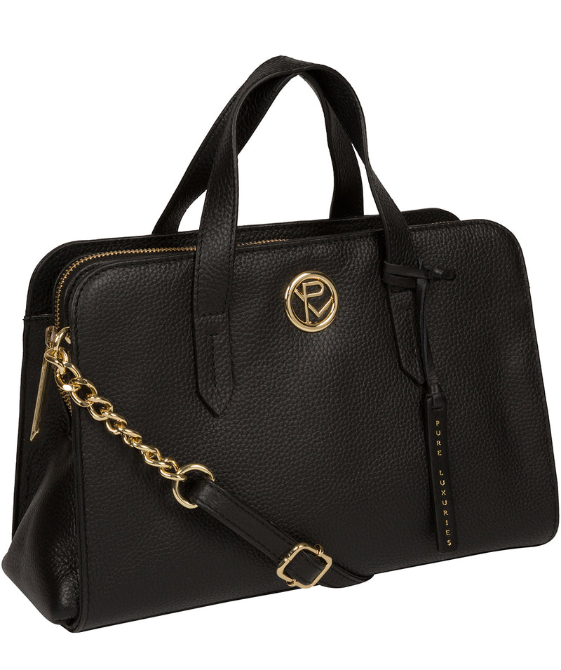 'Amelie' Black Leather Handbag image 6