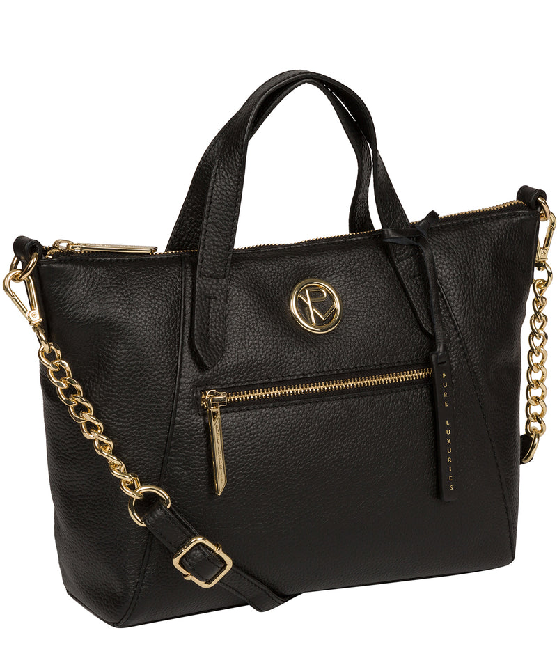 'Claudette' Black Leather Handbag image 5