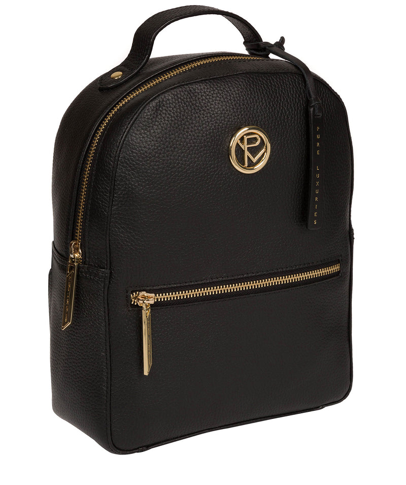 'Zuria' Black Leather Backpack image 5