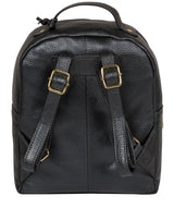 'Zuria' Metallic Blue Steel Leather Backpack image 3