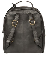 'Zuria' Metallic Dark Silver Leather Backpack image 3