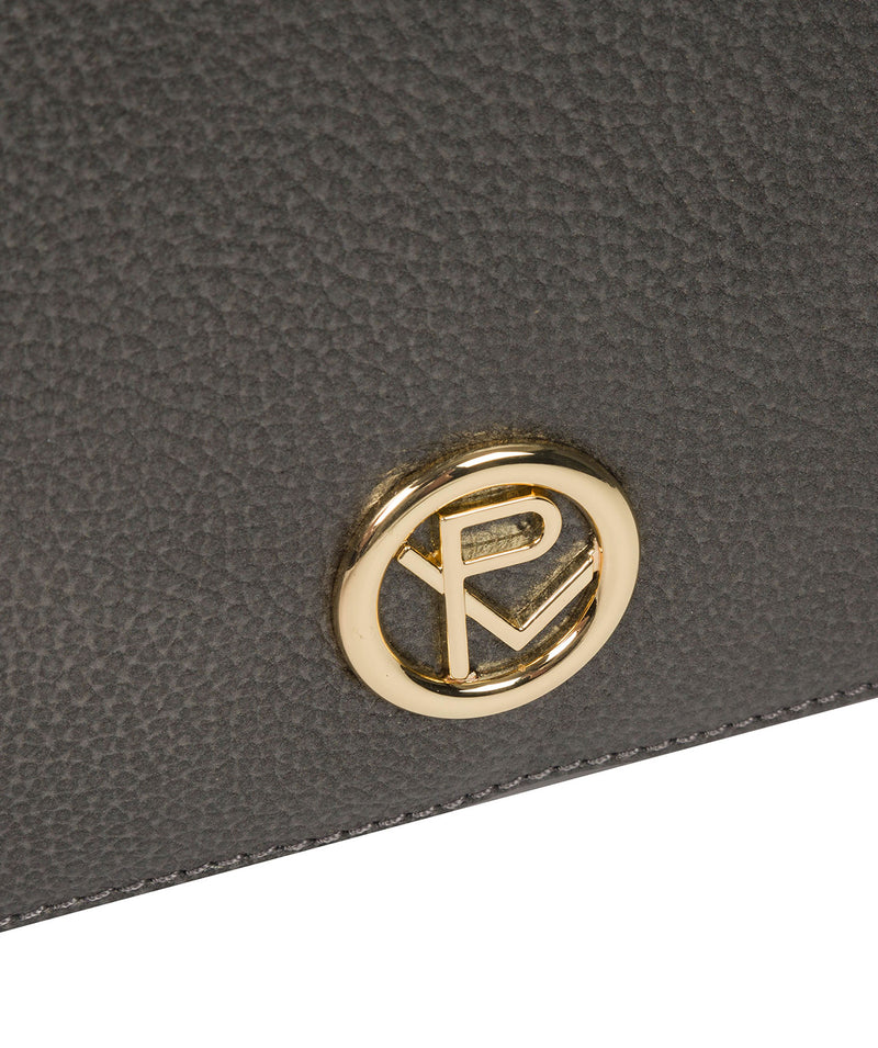 'Paulette' Metallic Dark Silver Leather Cross Body Bag image 6