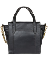 'Lynette' Metallic Blue Steel Leather Handbag image 3