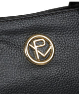 'Lynette' Metallic Blue Steel Leather Handbag image 6