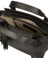 'Lynette' Metallic Dark Silver Leather Handbag image 4