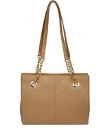 'Nannette' Metallic Champagne Leather Shoulder Bag Pure Luxuries London