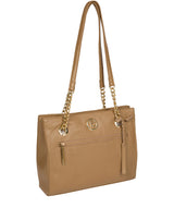 'Nannette' Metallic Champagne Leather Shoulder Bag Pure Luxuries London