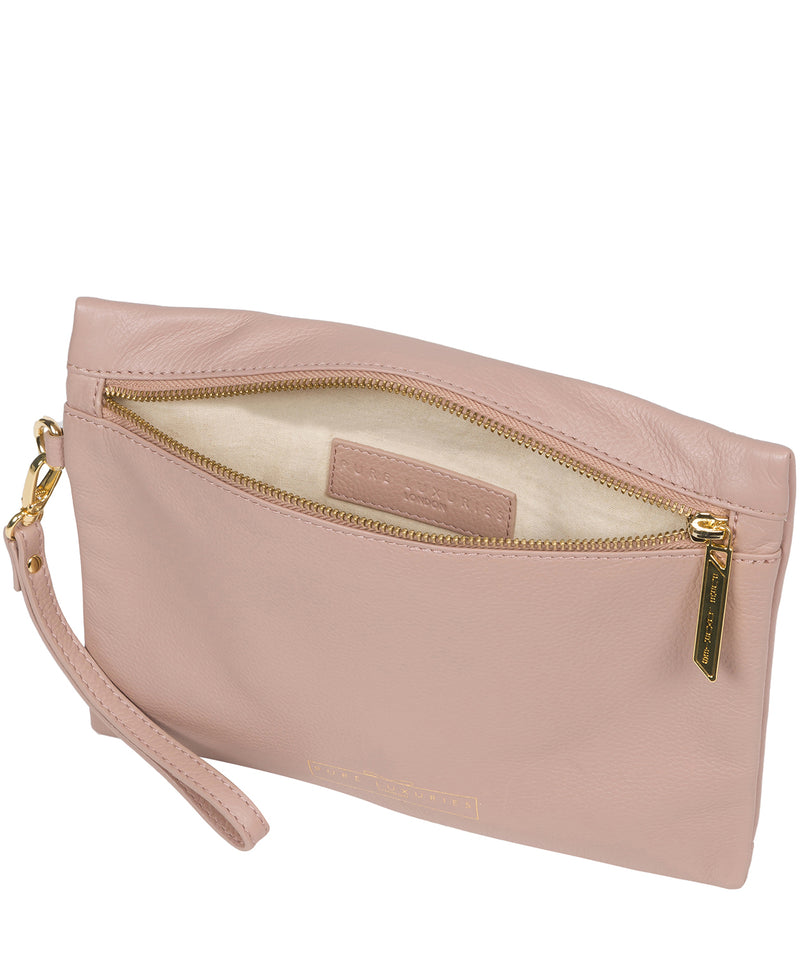 'Chalfont' Blush Pink Leather Clutch Bag