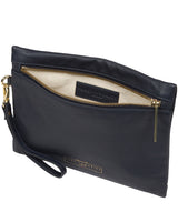 'Chalfont' Navy Leather Clutch Bag