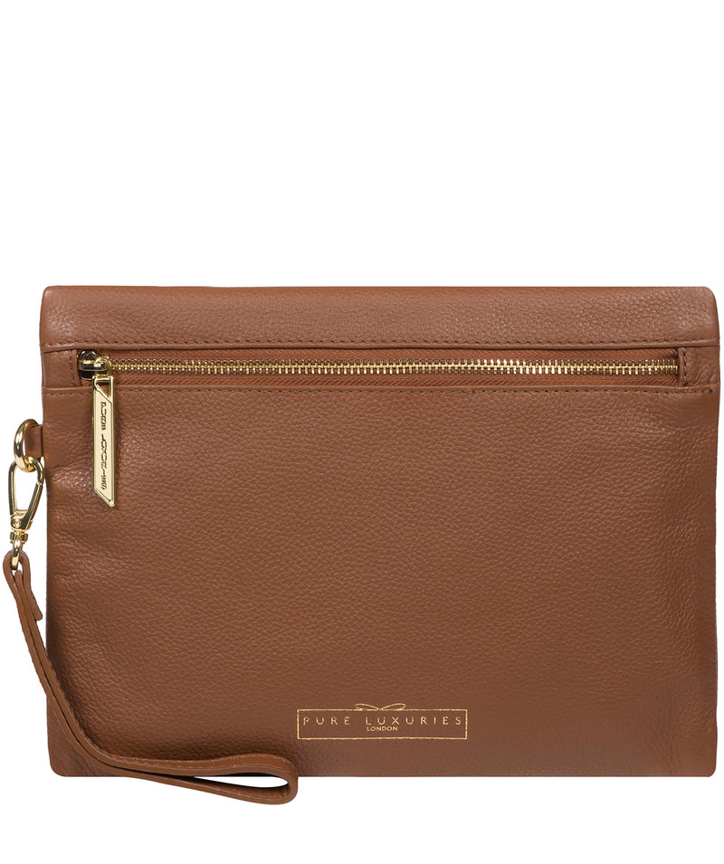 'Chalfont' Tan Leather Clutch Bag