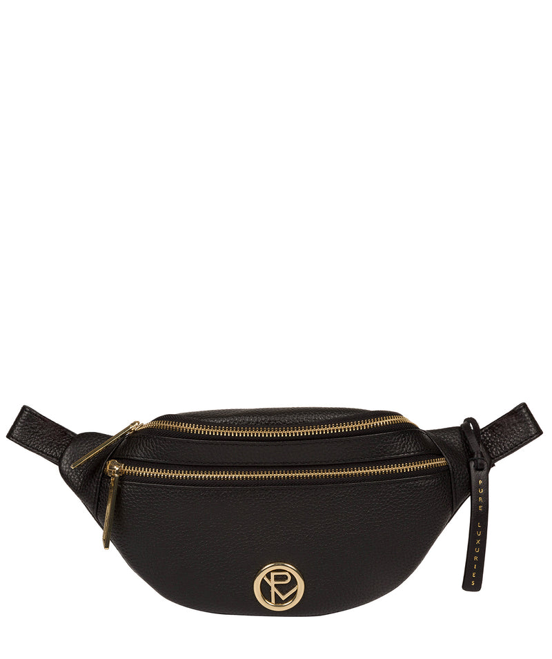 'Noelle' Black Leather Bum Bag image 1