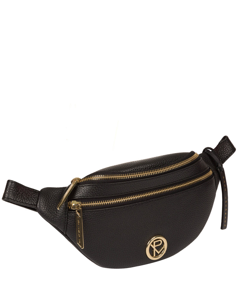 'Noelle' Black Leather Bum Bag image 5