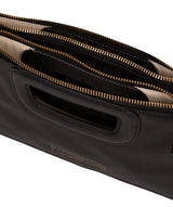 'Esher' Black Leather Clutch Bag
