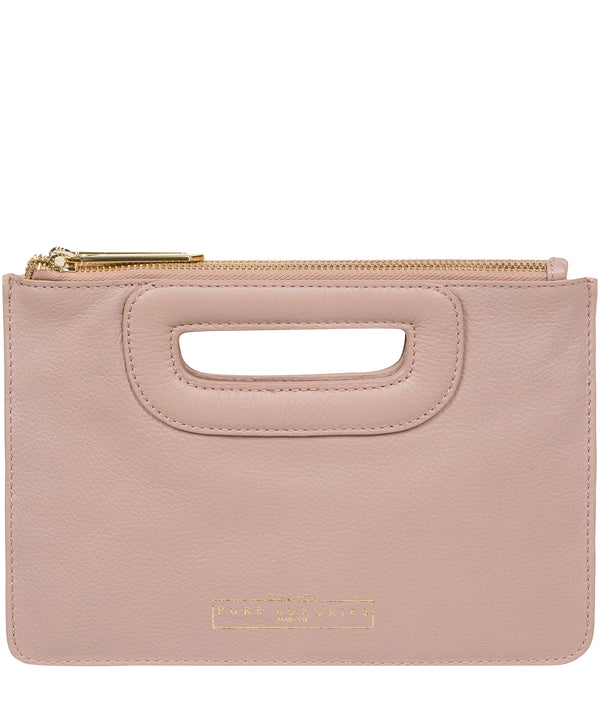 'Esher' Blush Pink Leather Clutch Bag