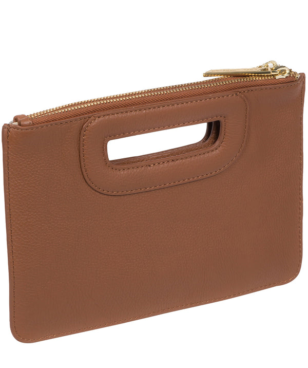 'Esher' Tan Leather Clutch Bag