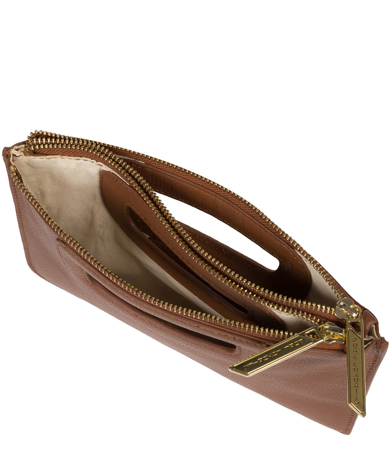 'Esher' Tan Leather Clutch Bag
