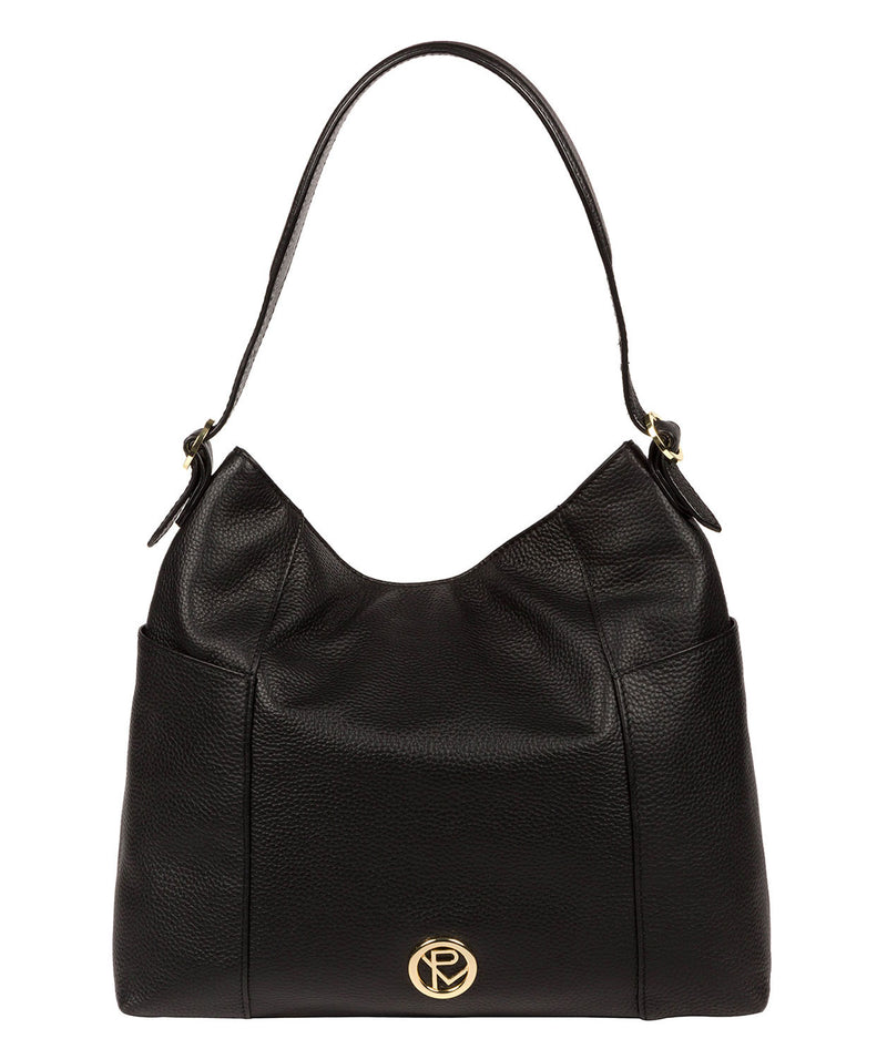 'Trinette' Black Leather Tote Bag image 1