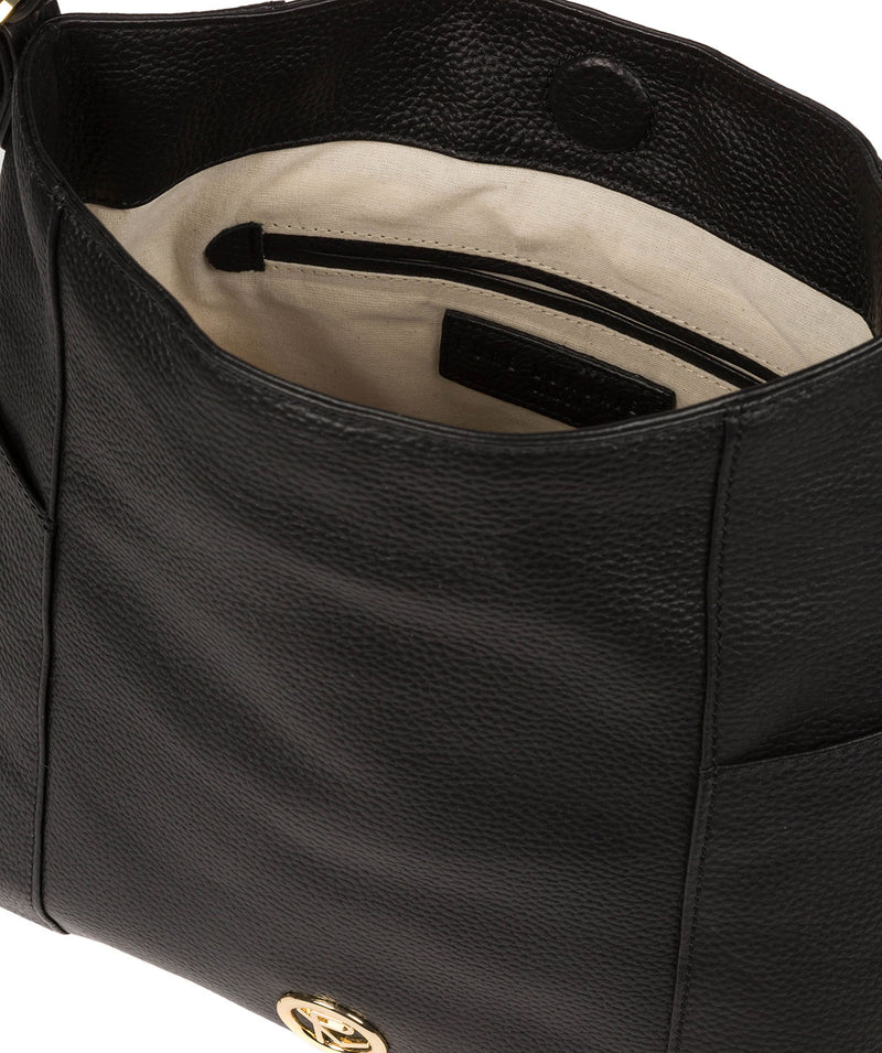 'Trinette' Black Leather Tote Bag image 4