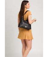 'Trinette' Black Leather Tote Bag image 2