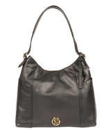 'Trinette' Metallic Dark Silver Leather Tote Bag image 1