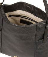 'Trinette' Metallic Dark Silver Leather Tote Bag image 4