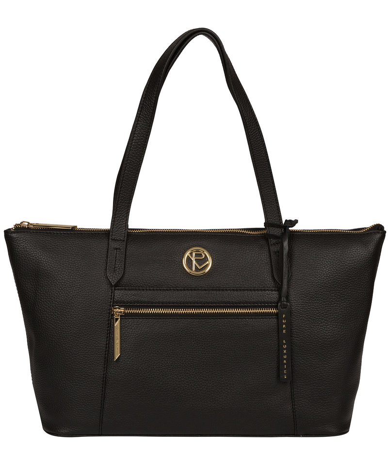'Rosamonde' Black Leather Tote Bag image 1