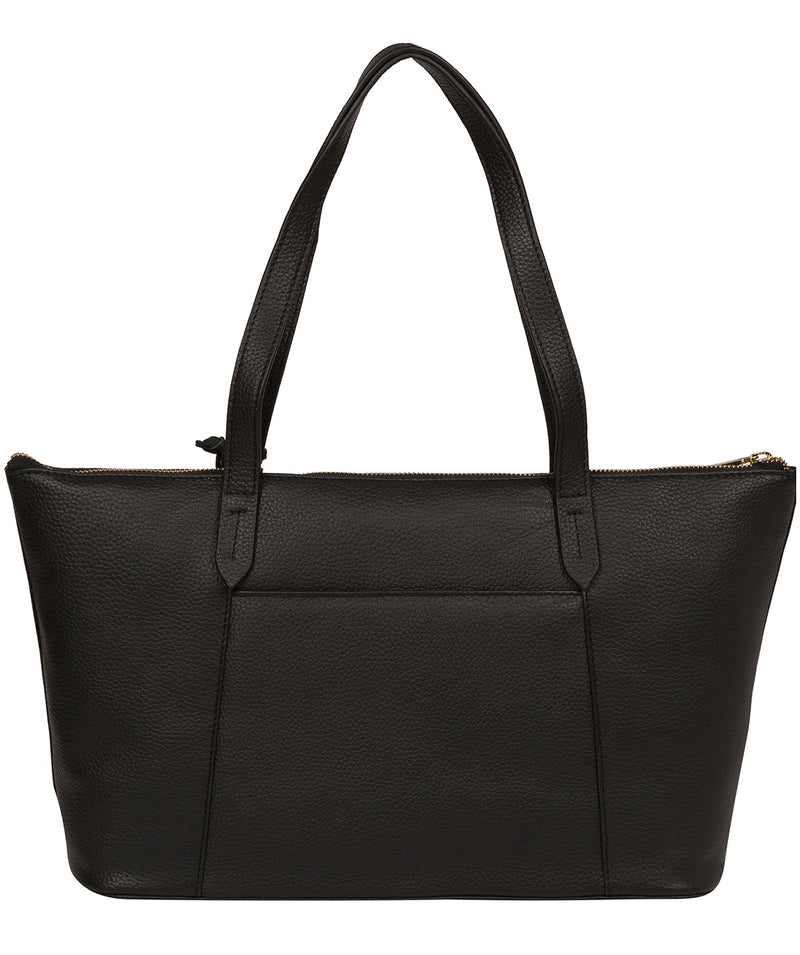 'Rosamonde' Black Leather Tote Bag image 3