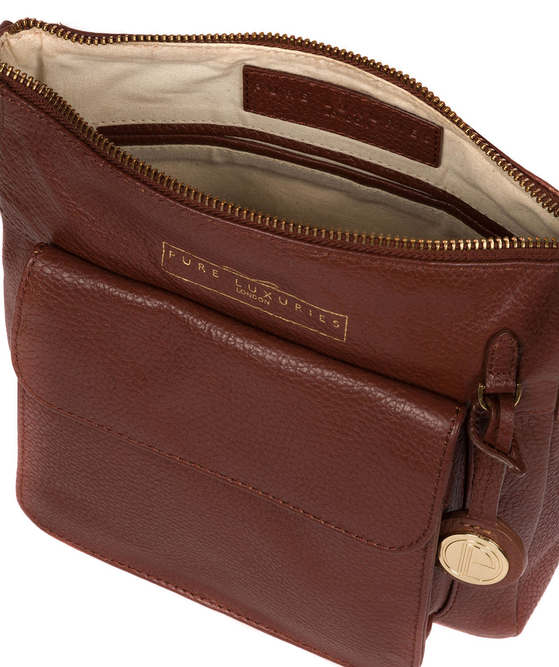 'Rayden' Chestnut Leather Cross Body Bag