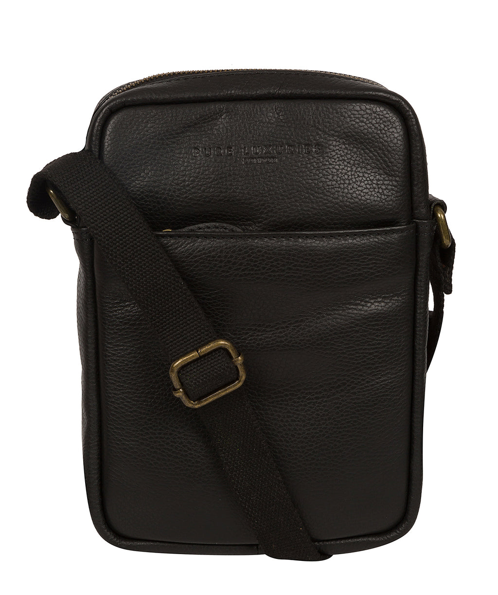 Black Leather Crossbody Bag 'Crew' by Pure Luxuries – Pure Luxuries London