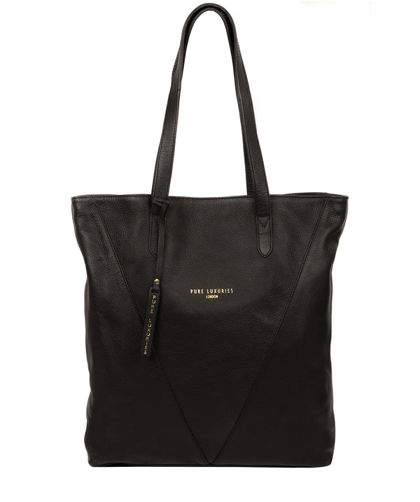 'Hatton' Black Leather Shopper Bag