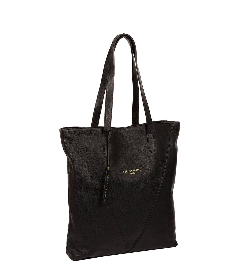 'Hatton' Black Leather Shopper Bag