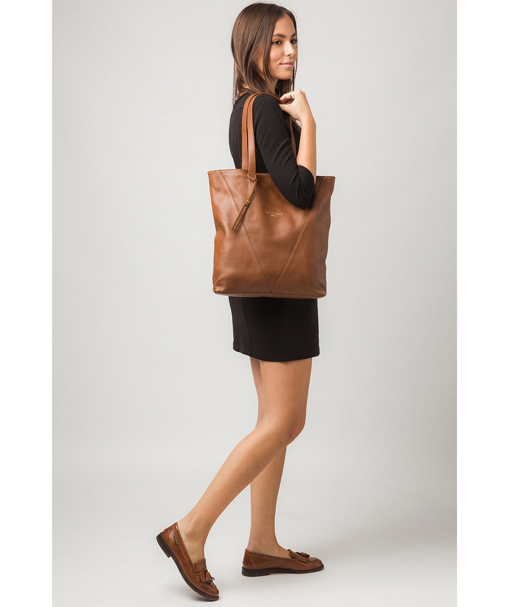 Tan Leather Tote Bag 'Hatton' by Pure Luxuries – Pure Luxuries London